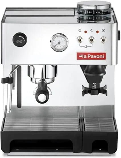 La Pavoni Domus Bar Espresso/Cappuccino Machine | Built-in Conical Burr Grinder with 7 Settings
