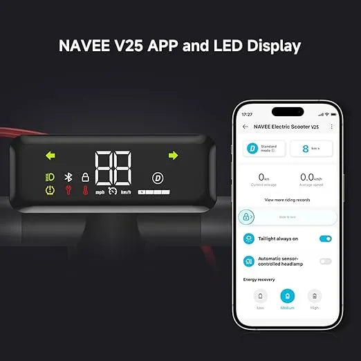 NAVEE Electric Scooter, Top Speed 20/19 MPH and Range 40/31/25/15.5 Miles