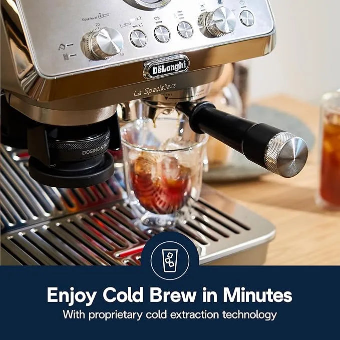 De'Longhi La Specialista Arte Evo Espresso Machine with Cold Brew, Manual Milk Frother, Barista Kit for Latte, Cappuccino, Built-in Grinder, EC9255M