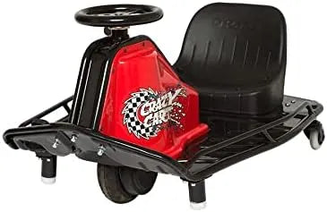 Razor Crazy Cart - 24V Electric Drifting Go Kart - Variable Speed, Up to 12 mph, Drift Bar for Controlled Drifts, Black/Red