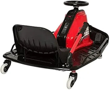 Razor Crazy Cart - 24V Electric Drifting Go Kart - Variable Speed, Up to 12 mph, Drift Bar for Controlled Drifts, Black/Red