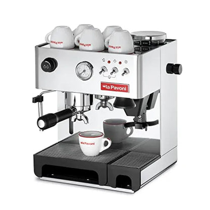La Pavoni Domus Bar Espresso/Cappuccino Machine | Built-in Conical Burr Grinder with 7 Settings