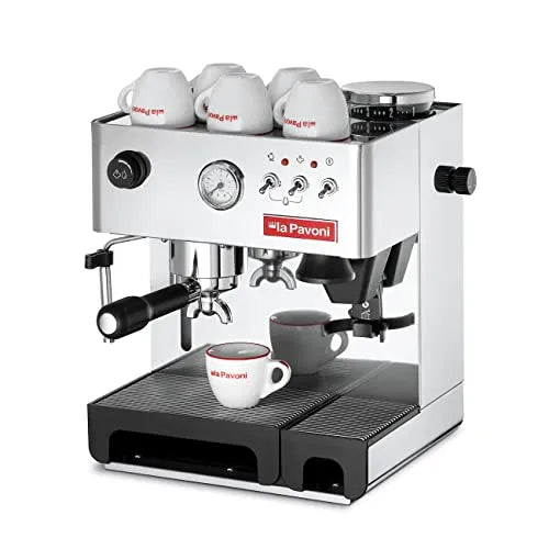 La Pavoni Domus Bar Espresso/Cappuccino Machine | Built-in Conical Burr Grinder with 7 Settings