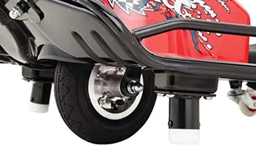 Razor Crazy Cart - 24V Electric Drifting Go Kart - Variable Speed, Up to 12 mph, Drift Bar for Controlled Drifts, Black/Red