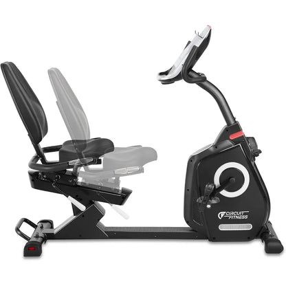 Circuit Fitness Recumbent Exercise Bike – Magnetic Resistance, 15 Programs, LCD Display