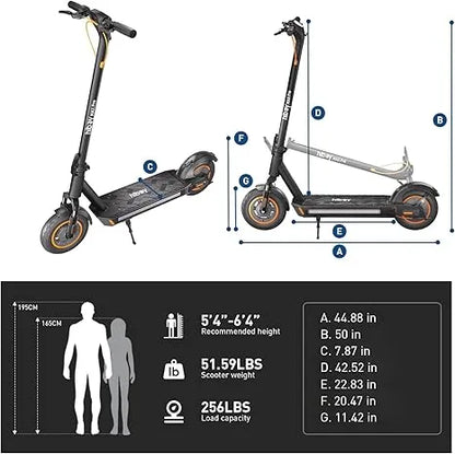 Hiboy MAX Pro Electric Scooter, 46.6 Mi Long Range, 22 MPH Power by 650W MAX Motor, 11'' Pneumatic Tires