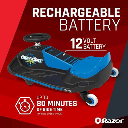 Razor Crazy Cart Shift – Electric Go Kart for children 6 years and older with 360° steering system, maximum speed 13km/h