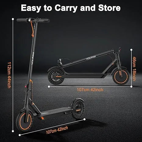 VOLPAM Electric Scooter, 350W/500W, 8.5"/10" Tires, 12/21/28 Miles Range