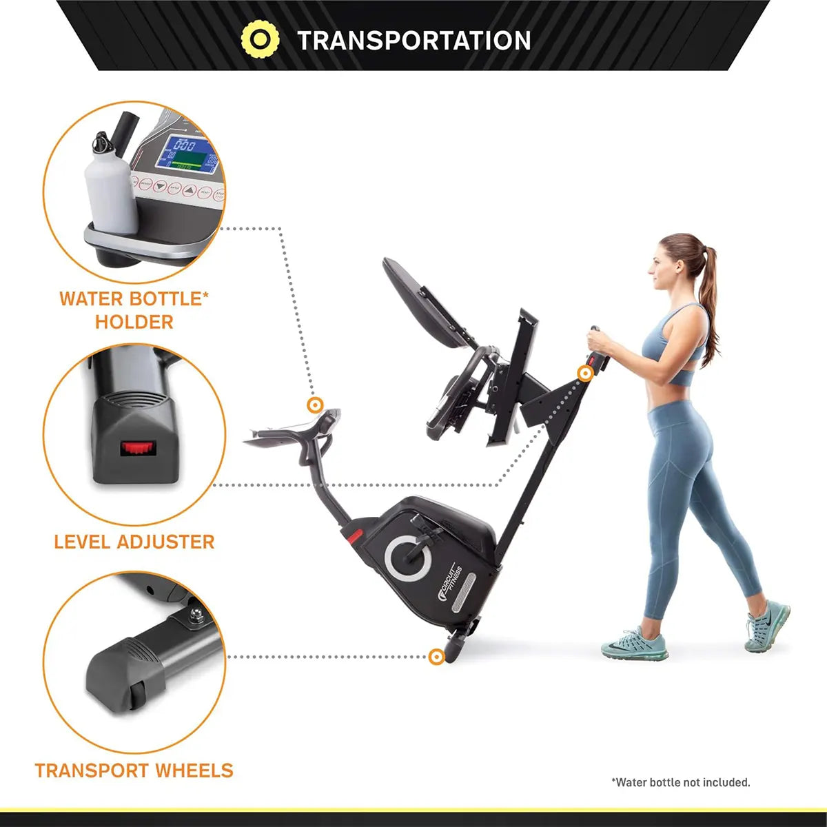 Circuit Fitness Recumbent Exercise Bike – Magnetic Resistance, 15 Programs, LCD Display