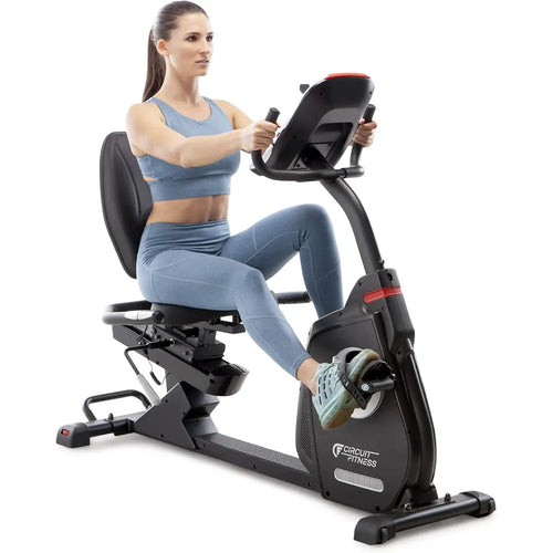 Circuit Fitness Recumbent Exercise Bike – Magnetic Resistance, 15 Programs, LCD Display
