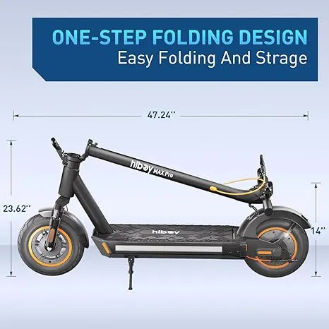 Hiboy MAX Pro Electric Scooter, 46.6 Mi Long Range, 22 MPH Power by 650W MAX Motor, 11'' Pneumatic Tires