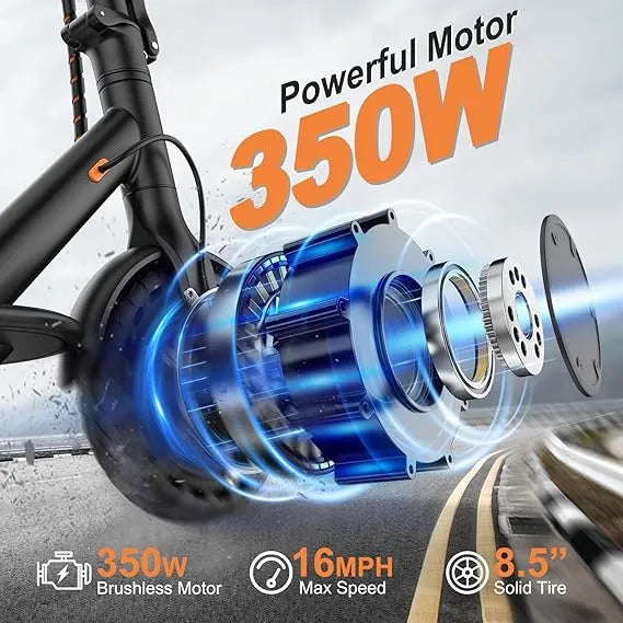 VOLPAM Electric Scooter, 350W/500W, 8.5"/10" Tires, 12/21/28 Miles Range