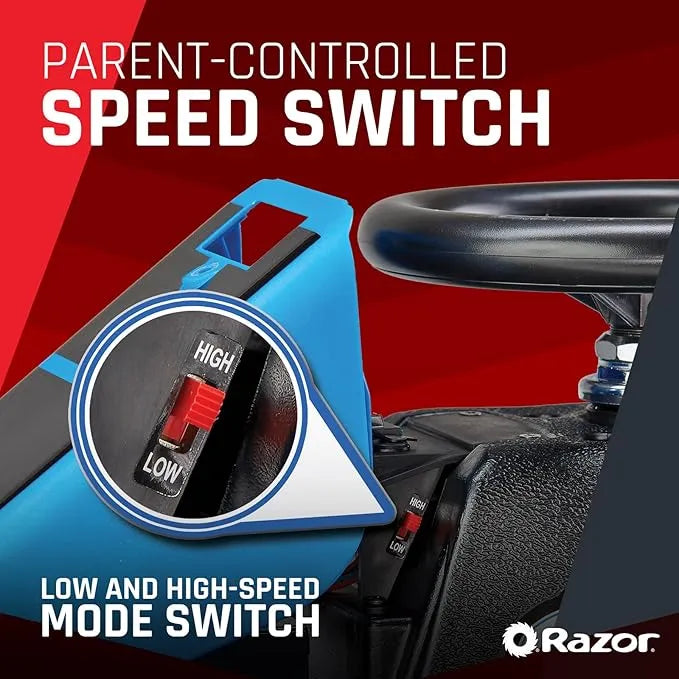 Razor Crazy Cart Shift – Electric Go Kart for children 6 years and older with 360° steering system, maximum speed 13km/h