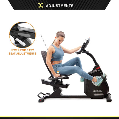 Circuit Fitness Recumbent Exercise Bike – Magnetic Resistance, 15 Programs, LCD Display