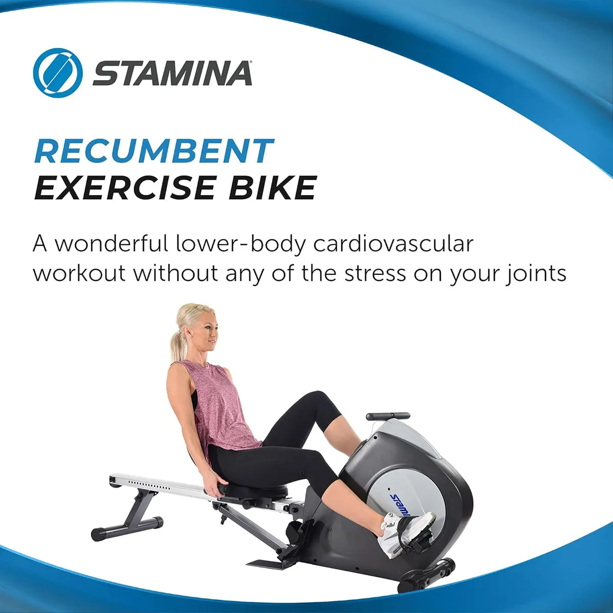 Stamina Conversion II – 2-in-1 Recumbent Bike and Rower for Home Workouts, 250 lbs Capacity