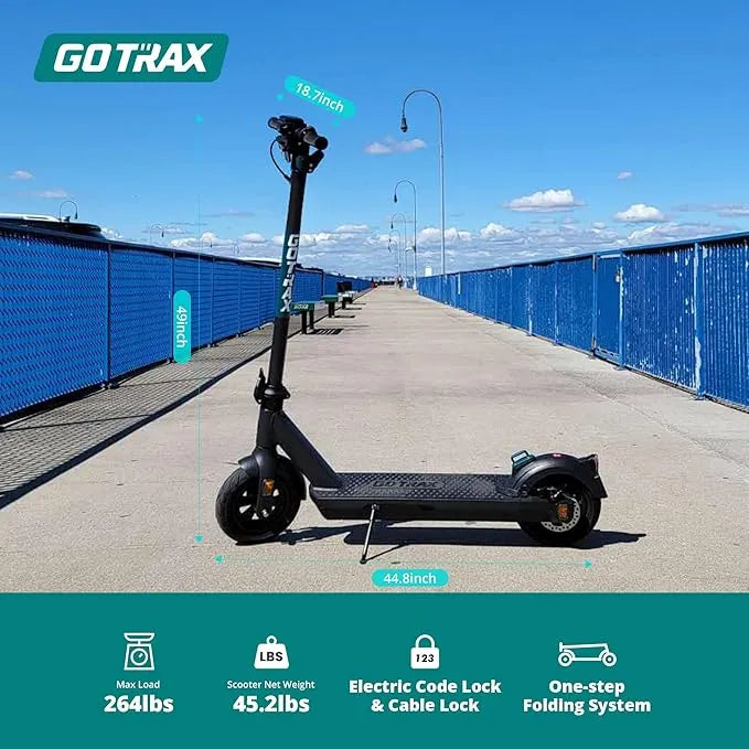 Gotrax Electric Scooter for Adults, 500W Motor 10" Solid Tire, Max 28-42 Miles Range 20Mph Top Speed, with Electric Code Lock Long Battery Life,...