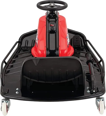 Razor Crazy Cart - 24V Electric Drifting Go Kart - Variable Speed, Up to 12 mph, Drift Bar for Controlled Drifts, Black/Red