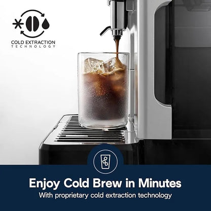 De'Longhi Eletta Explore Espresso Machine with Cold Brew, Automatic Hot & Cold Milk Frother for 50+ One Touch Recipes, Built-in Grinder, ECAM45086S