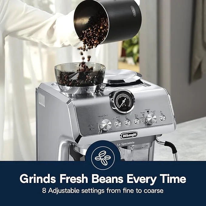 De'Longhi La Specialista Arte Evo Espresso Machine with Cold Brew, Manual Milk Frother, Barista Kit for Latte, Cappuccino, Built-in Grinder, EC9255M