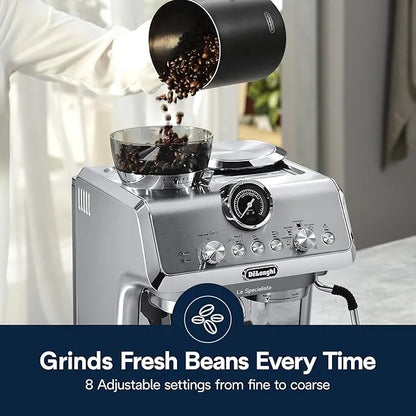 De'Longhi La Specialista Arte Evo Espresso Machine with Cold Brew, Manual Milk Frother, Barista Kit for Latte, Cappuccino, Built-in Grinder, EC9255M