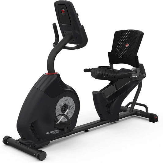 Schwinn 230 Recumbent Exercise Bike – Bluetooth, LCD Display, 16 Resistance Levels