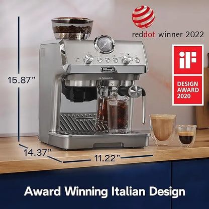 De'Longhi La Specialista Arte Evo Espresso Machine with Cold Brew, Manual Milk Frother, Barista Kit for Latte, Cappuccino, Built-in Grinder, EC9255M