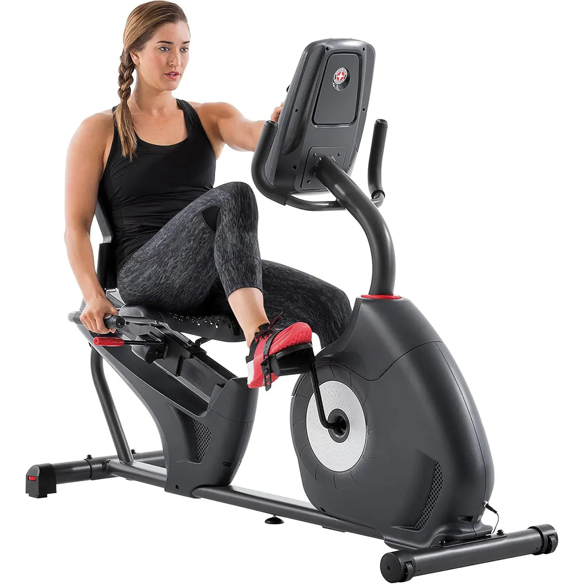 Schwinn 230 Recumbent Exercise Bike – Bluetooth, LCD Display, 16 Resistance Levels