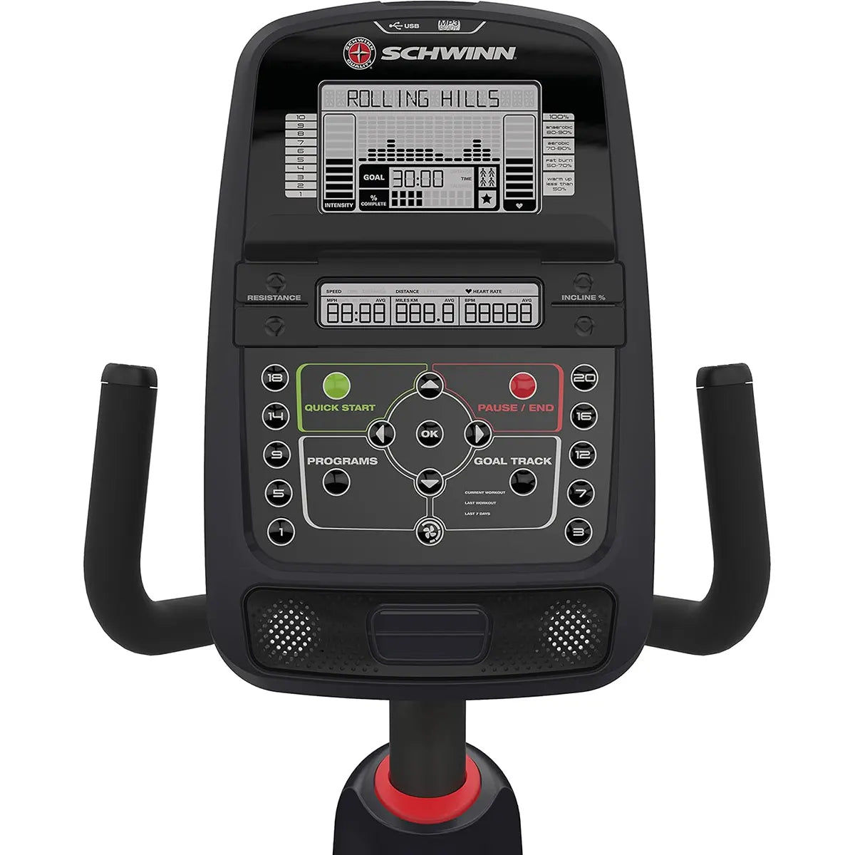 Schwinn 230 Recumbent Exercise Bike – Bluetooth, LCD Display, 16 Resistance Levels