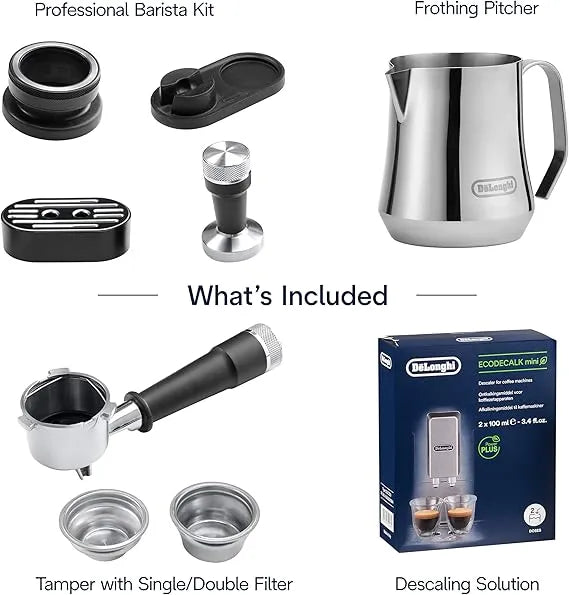 De'Longhi La Specialista Arte Evo Espresso Machine with Cold Brew, Manual Milk Frother, Barista Kit for Latte, Cappuccino, Built-in Grinder, EC9255M