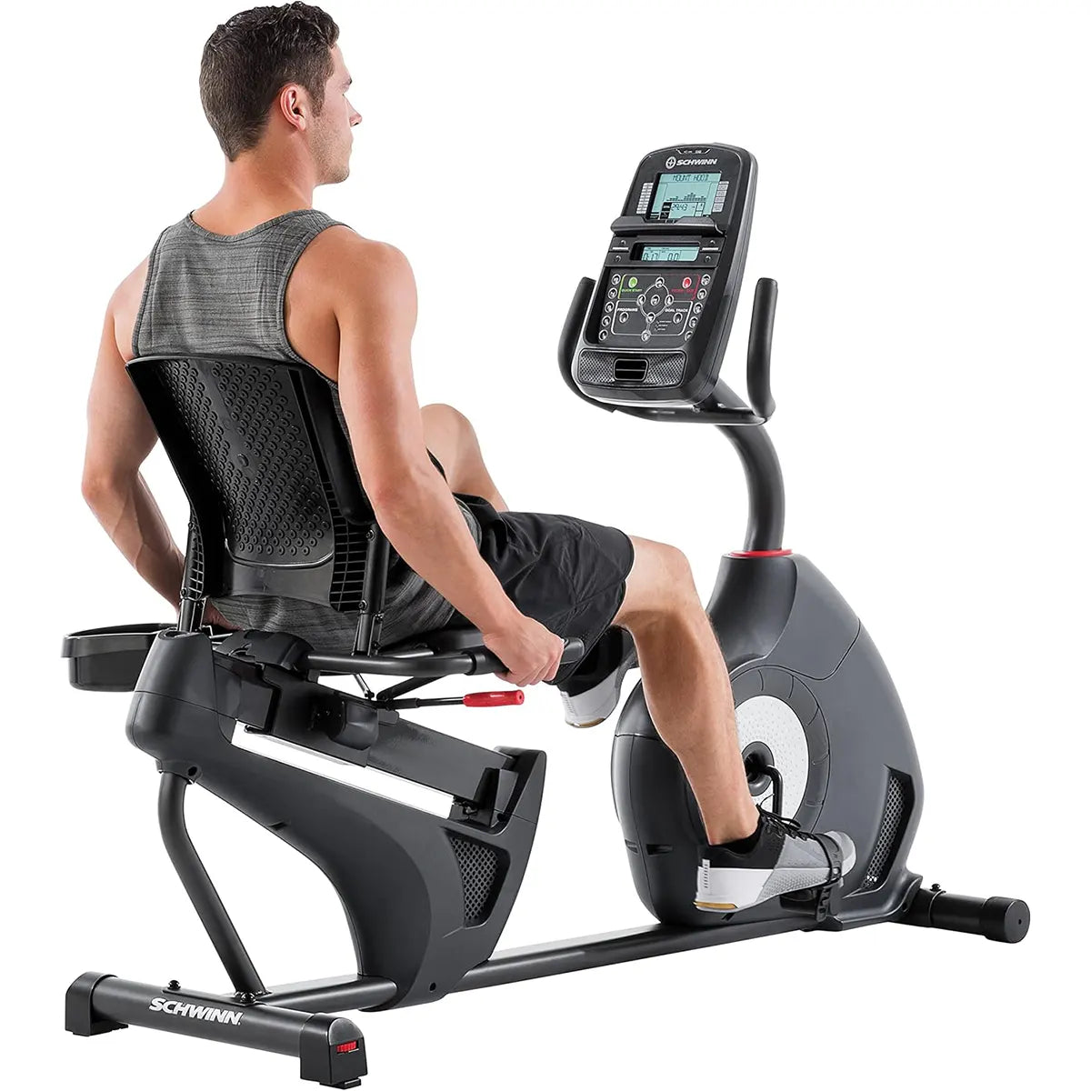 Schwinn 230 Recumbent Exercise Bike – Bluetooth, LCD Display, 16 Resistance Levels